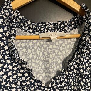 LOFT Monochrome Floral Top